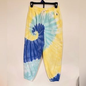 Polo Ralph Lauren Multi Pastel Tie-Dye Terry Sweatpants Size S NWT